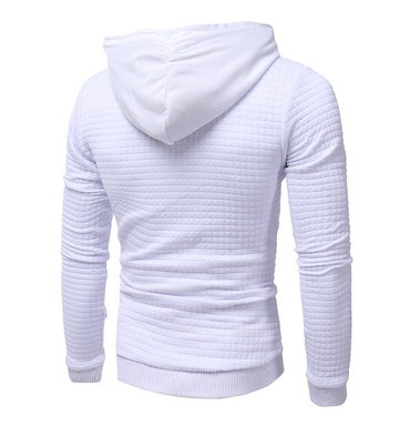 fo Square Pattern Quilted Classic Men's Casual Hoodies Men