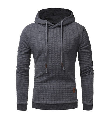 fo Square Pattern Quilted Classic Men's Casual Hoodies Men