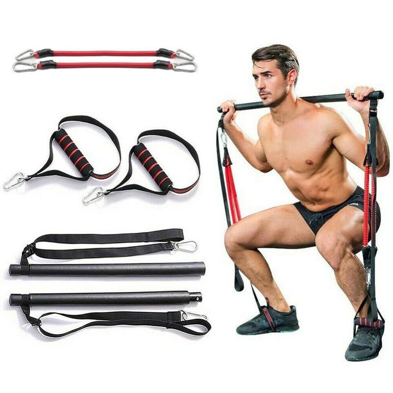 portable pilates bar kit with resistance bands